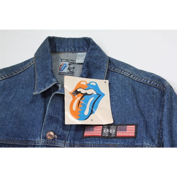 Rolling Stones Original Rare New with Tags 1989 Steel Wheels Tour Denim Jacket M - Picture 3 of 12